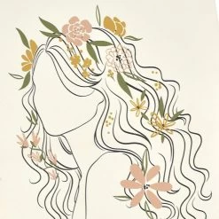 Floral Lady Canvas Wall Art, 12x16 -Finest Home Decoration floral lady canvas wall art 12x16 3