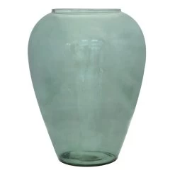 Found & Fable Green Glass Vase, 8"