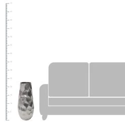 Found & Fable Hammered Silver Metal Floor Vase, 23" -Finest Home Decoration found fable hammered silver metal floor vase 23 1