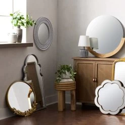 Found & Fable Silver Ornate Wall Mirror, 20x36 -Finest Home Decoration found fable silver ornate wall mirror 20x36 3