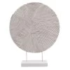 Found & Fable White Round Etched Disk Figurine, 19" -Finest Home Decoration found fable white round etched disk figurine 19