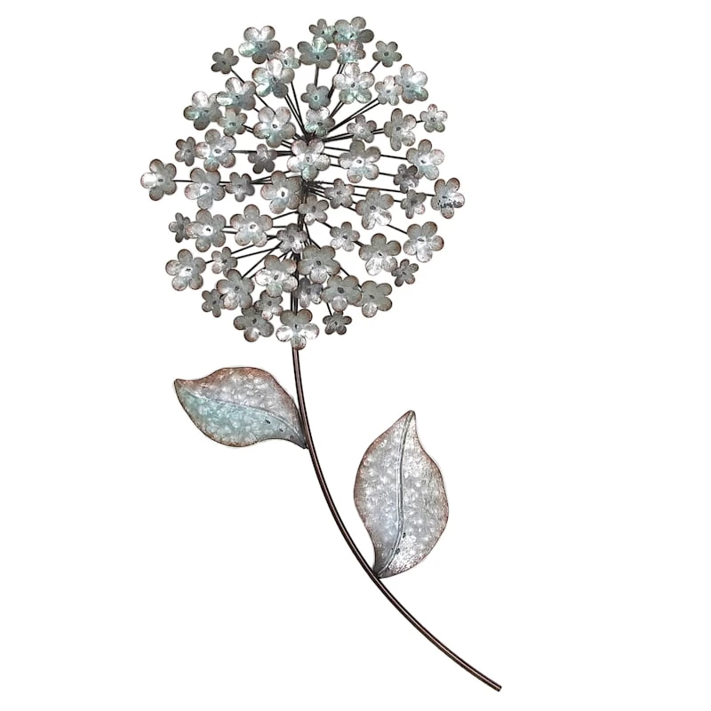 Galvanized Metal Flower Wall Art, 13x28 2 Galvanized Metal Flower Wall Art, 13x28