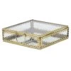 Glass Box Decor With Gold Heirloom Rim, 5" -Finest Home Decoration glass box decor with gold heirloom rim 5