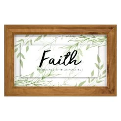 Glass Framed Faith Makes All Things Possible Wall Art, 7x12