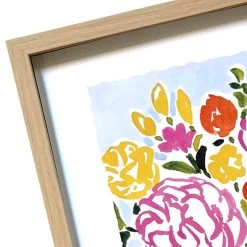 Glass Framed Floral Print Wall Art, 17x21 -Finest Home Decoration glass framed floral print wall art 17x21 3