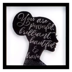 Glass Framed Inspirational Silhouette Wall Art, 13"