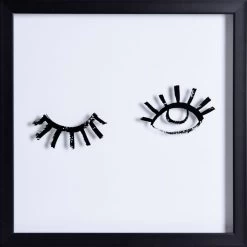 Glass Framed Wink Wall Art, 13"