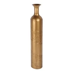 Gold Metal Floor Vase, 34.5"
