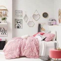 Gold Metal Hexagon Shaped Hanging Wall Mirror, 16" -Finest Home Decoration gold metal hexagon shaped hanging wall mirror 16 1