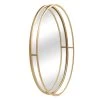 Gold Metal Oval Wall Mirror, 20x30