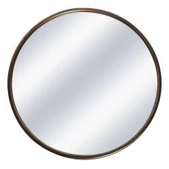Gold Metal Round Wall Mirror, 32"
