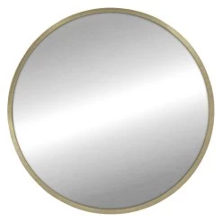 Grace Mitchell Champagne Metal Round Wall Mirror, 35"