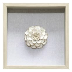 Grace Mitchell Glass Framed White Flower Wall Art, 18"