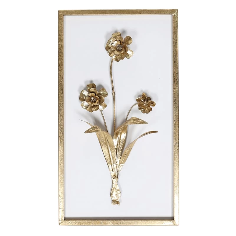 Grace Mitchell Gold Metal Floral Wall Art, 10x18 3 Grace Mitchell Gold Metal Floral Wall Art, 10x18