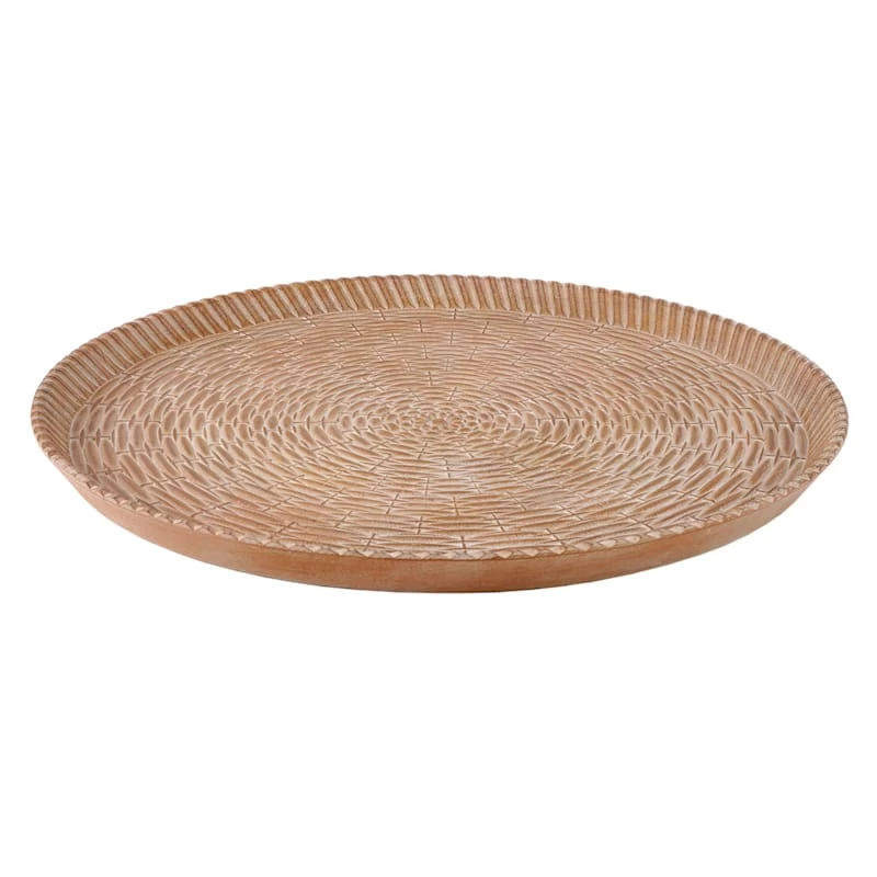 Grace Mitchell Round Wicker Tray, 17.5" 4 Grace Mitchell Round Wicker Tray, 17.5" - Image 2