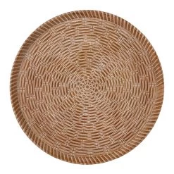 Grace Mitchell Round Wicker Tray, 17.5"