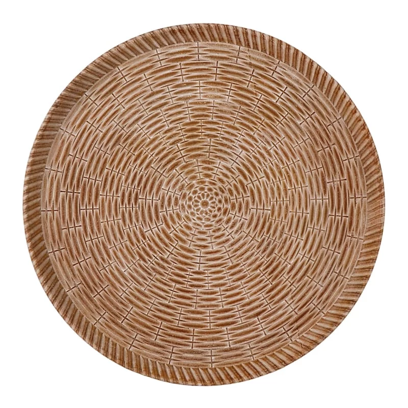 Grace Mitchell Round Wicker Tray, 17.5" 3 Grace Mitchell Round Wicker Tray, 17.5"