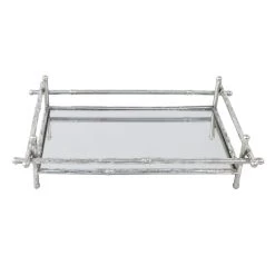 Grace Mitchell Silver Metal Mirrored Tray,10x7