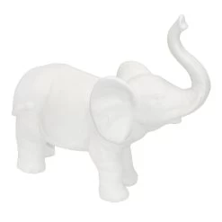 Grace Mitchell White Ceramic Elephant Decor, 8"