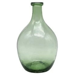 Green Glass Vase, 14"