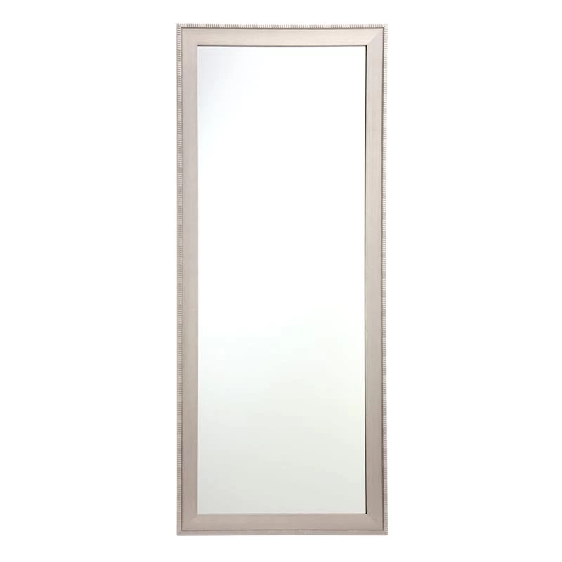 Grey Striped Trim Framed Wall Mirror, 24x58 3 Grey Striped Trim Framed Wall Mirror, 24x58