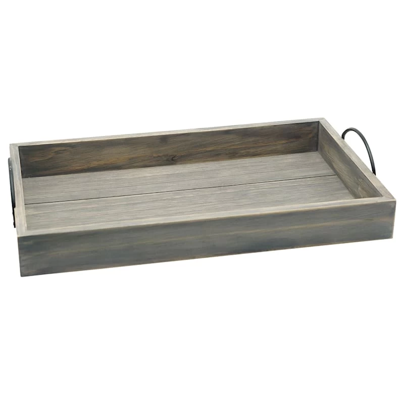 Grey Washed Wooden Tray, 12x20.5 3 Grey Washed Wooden Tray, 12x20.5