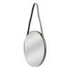 Hanging Round Wall Mirror With Leather Strap, 16" 1 Hanging Round Wall Mirror With Leather Strap, 16" -Finest Home Decoration hanging round wall mirror with leather strap 16