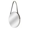 Hanging Round Wall Mirror With Leather Strap, 20" -Finest Home Decoration hanging round wall mirror with leather strap 20