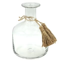 Honeybloom Clear Glass Tassel Vase, 6.5"