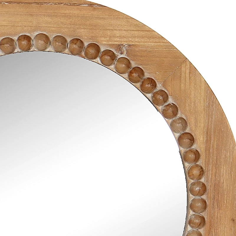 Honeybloom Framed Wooden Round Wall Mirror, 24" 4 Honeybloom Framed Wooden Round Wall Mirror, 24" - Image 2