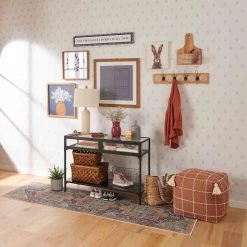 Honeybloom Glass Framed Blue Botanical Print Wall Art, 17" -Finest Home Decoration honeybloom glass framed blue botanical print wall art 17 2