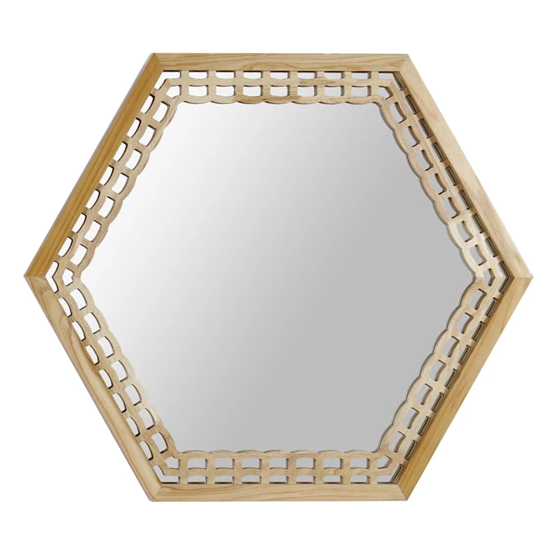 Honeybloom Hexagon Wall Mirror, 30x26 3 Honeybloom Hexagon Wall Mirror, 30x26