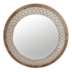 Honeybloom Round Artisanal Wall Mirror, 32"