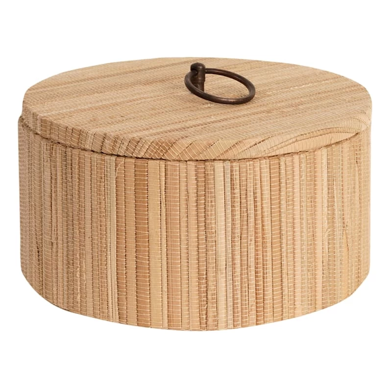 Honeybloom Round Brown Woven Box, 8" 3 Honeybloom Round Brown Woven Box, 8"