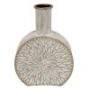 Ivory Floral Metal Vase, 11"