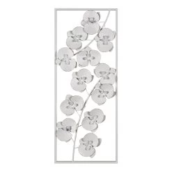 Laila Ali White Floral Panel Wall Art, 14x36