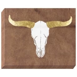 Longhorn Skull Canvas Wall Art, 20x16