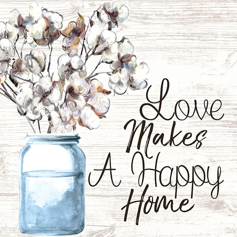 Love Makes A Happy Home Canvas Wall Art, 14" 3 Love Makes A Happy Home Canvas Wall Art, 14"