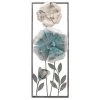 Metal Dimensional Flower Frame Wall Art, 14x36