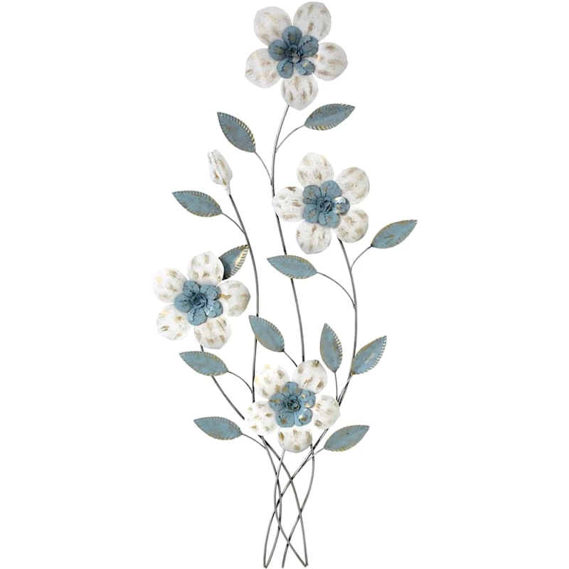 Metal Flower Stem Wall Decor, 17x36 3 Metal Flower Stem Wall Decor, 17x36