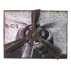 Metal Galvanized Aircraft Wall Art, 24x18