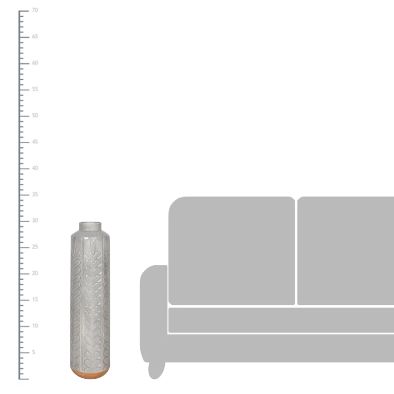 Metal Patterned Floor Vase, 30" 4 Metal Patterned Floor Vase, 30" - Image 2