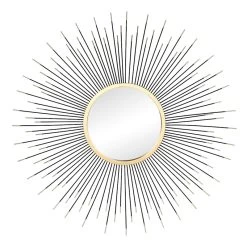 Metal Sunburst Wall Mirror, 28"