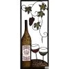 Metal Wine Bottle Left With Two Glasses Wall Decor, 13x32