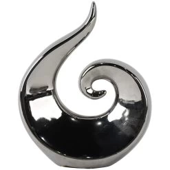 Modern Silver Ceramic Figurine, 8"