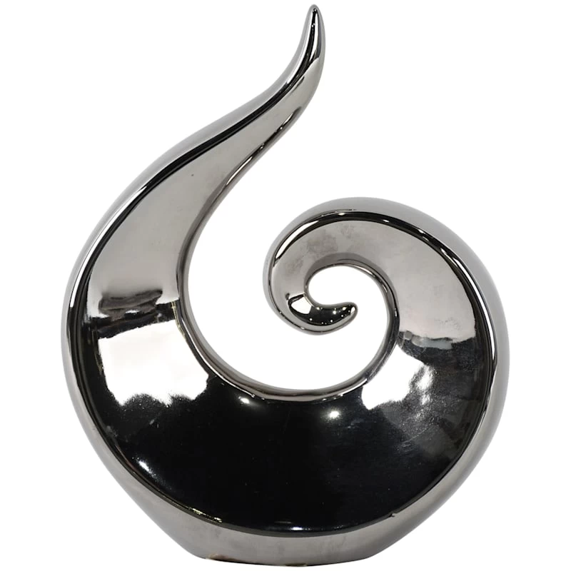 Modern Silver Ceramic Figurine, 8" 3 Modern Silver Ceramic Figurine, 8"