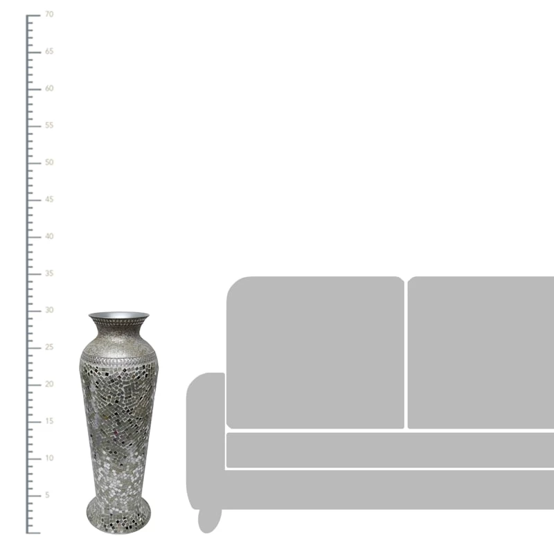 Mosaic Metal Floor Vase, 30" 4 Mosaic Metal Floor Vase, 30" - Image 2