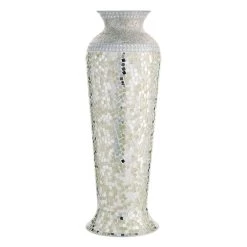 Mosaic Metal Floor Vase, 30"