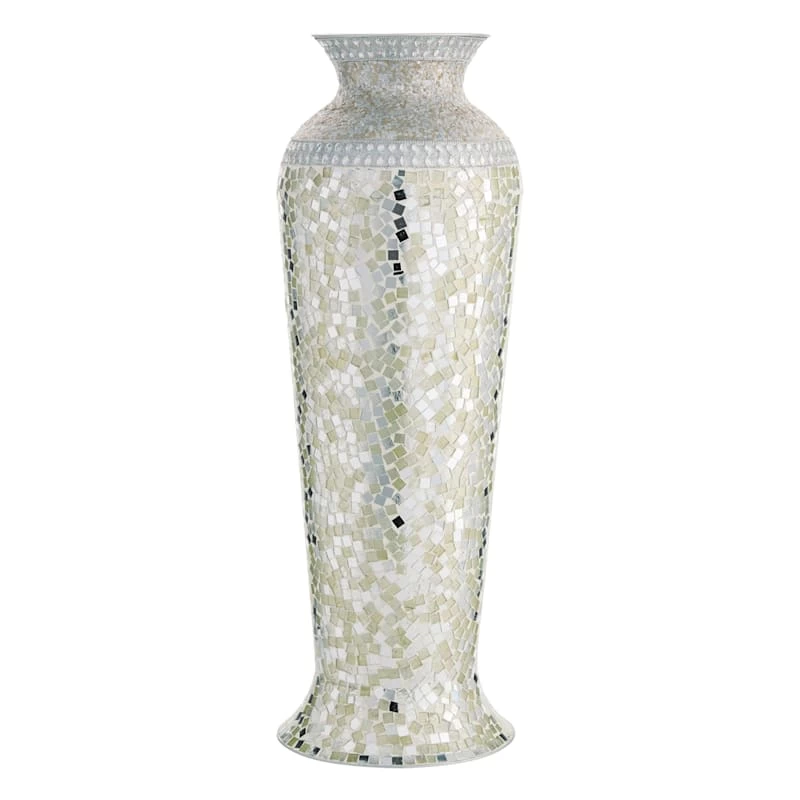 Mosaic Metal Floor Vase, 30" 3 Mosaic Metal Floor Vase, 30"
