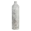 Neutral Floral Metal Floor Vase, 30"